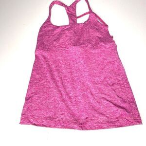 Kaneta Pink Racerback Athletic Tank Built-In Bra Yoga Workout Size S